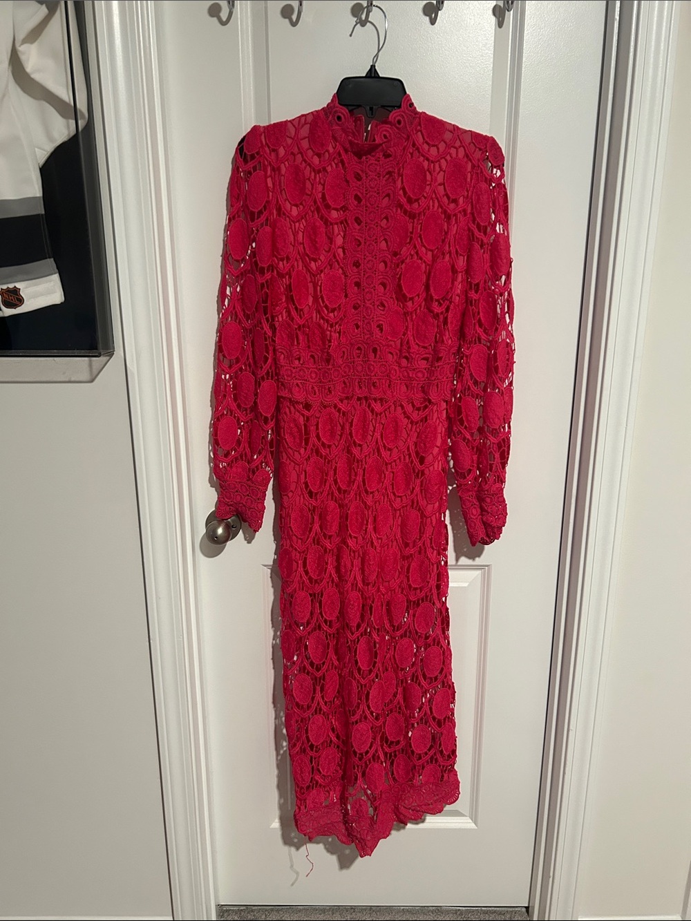 Women’s Red Crochet Midi Dress